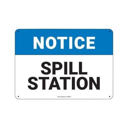 Pig PIG Notice Spill Station Sign 10" x 7" Plastic 10" L x 7" H SGN2028-7X10-PLS